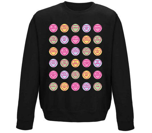 Cute Love Hearts Sweets Childrens Sweatshirt