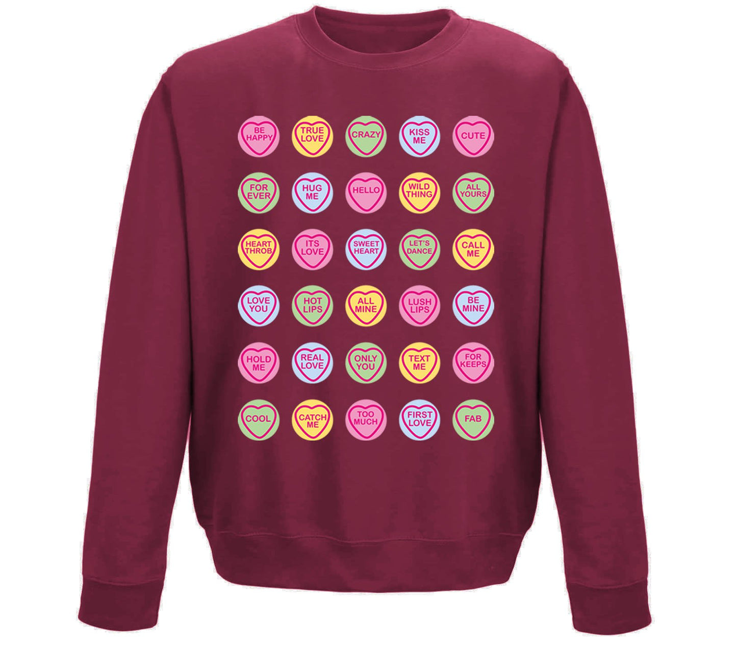 Cute Love Hearts Sweets Childrens Sweatshirt