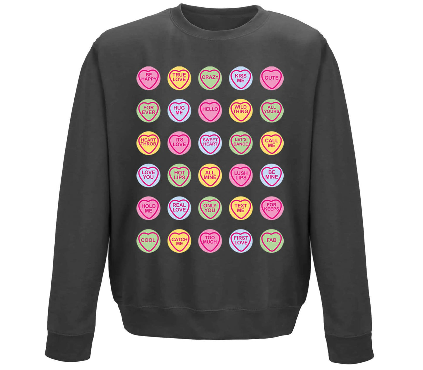 Cute Love Hearts Sweets Childrens Sweatshirt