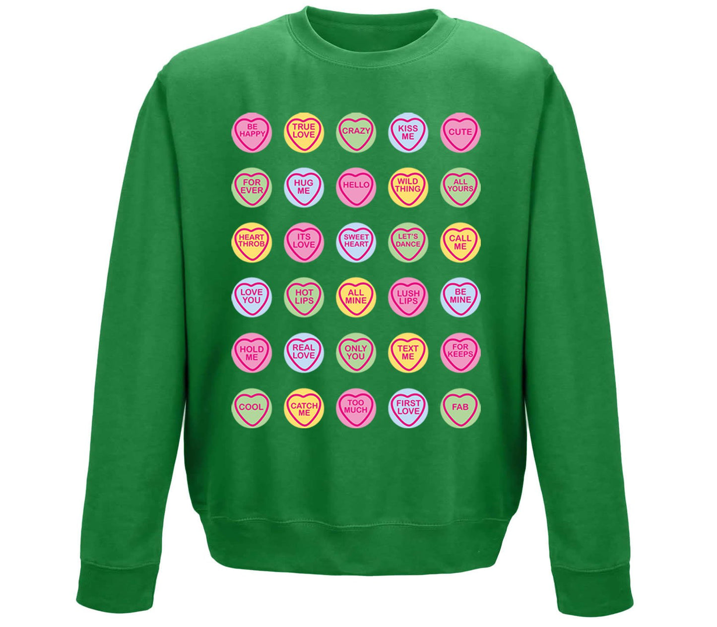 Cute Love Hearts Sweets Childrens Sweatshirt