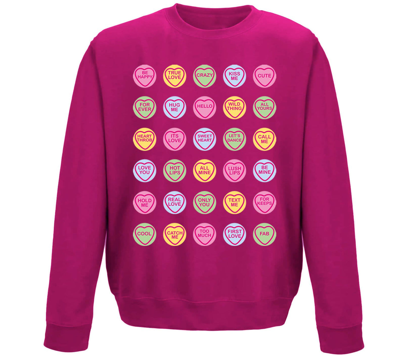 Cute Love Hearts Sweets Childrens Sweatshirt