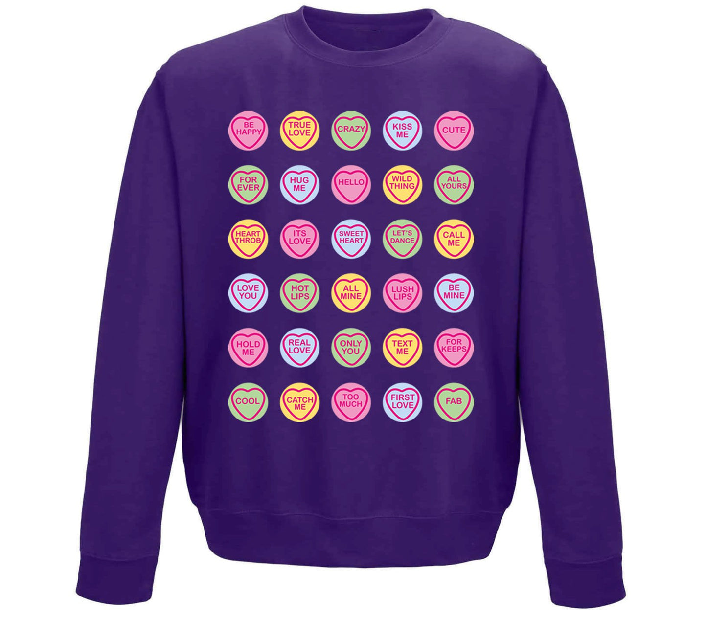 Cute Love Hearts Sweets Childrens Sweatshirt