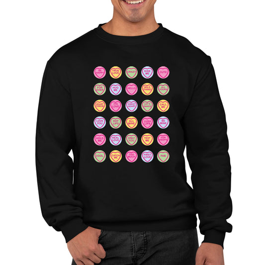 Cute Love Hearts Sweets Mens Sweatshirt