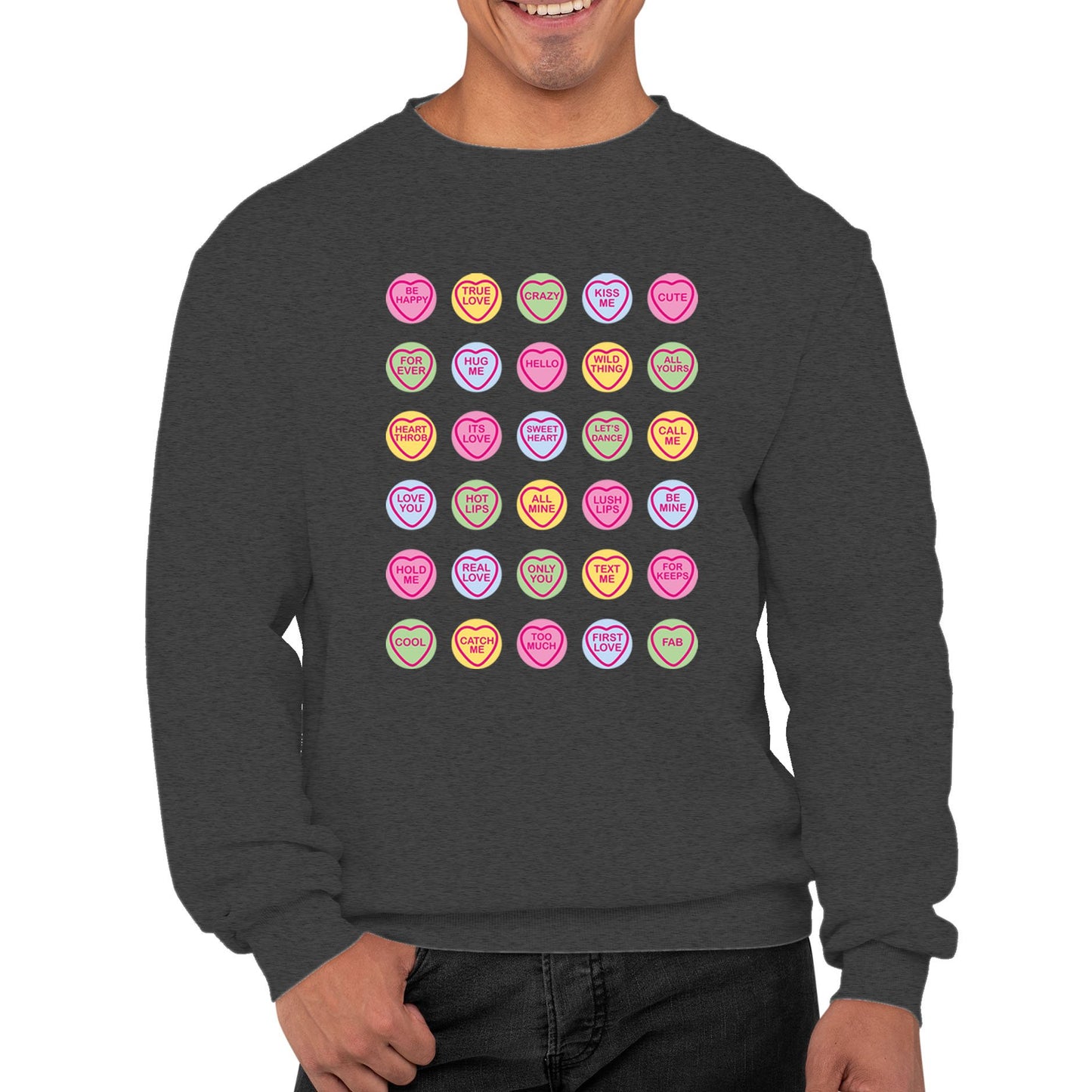 Cute Love Hearts Sweets Mens Sweatshirt