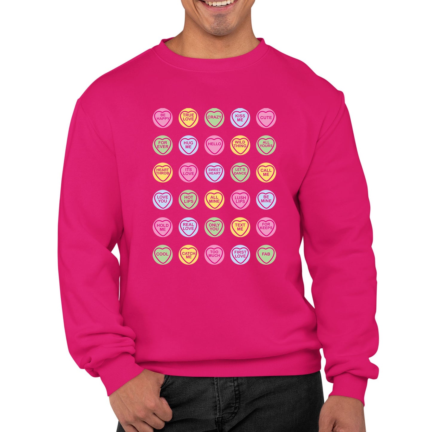 Cute Love Hearts Sweets Mens Sweatshirt