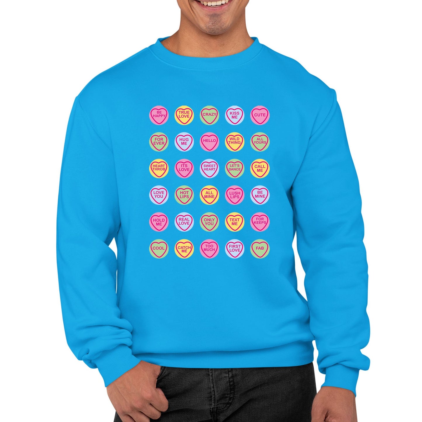 Cute Love Hearts Sweets Mens Sweatshirt