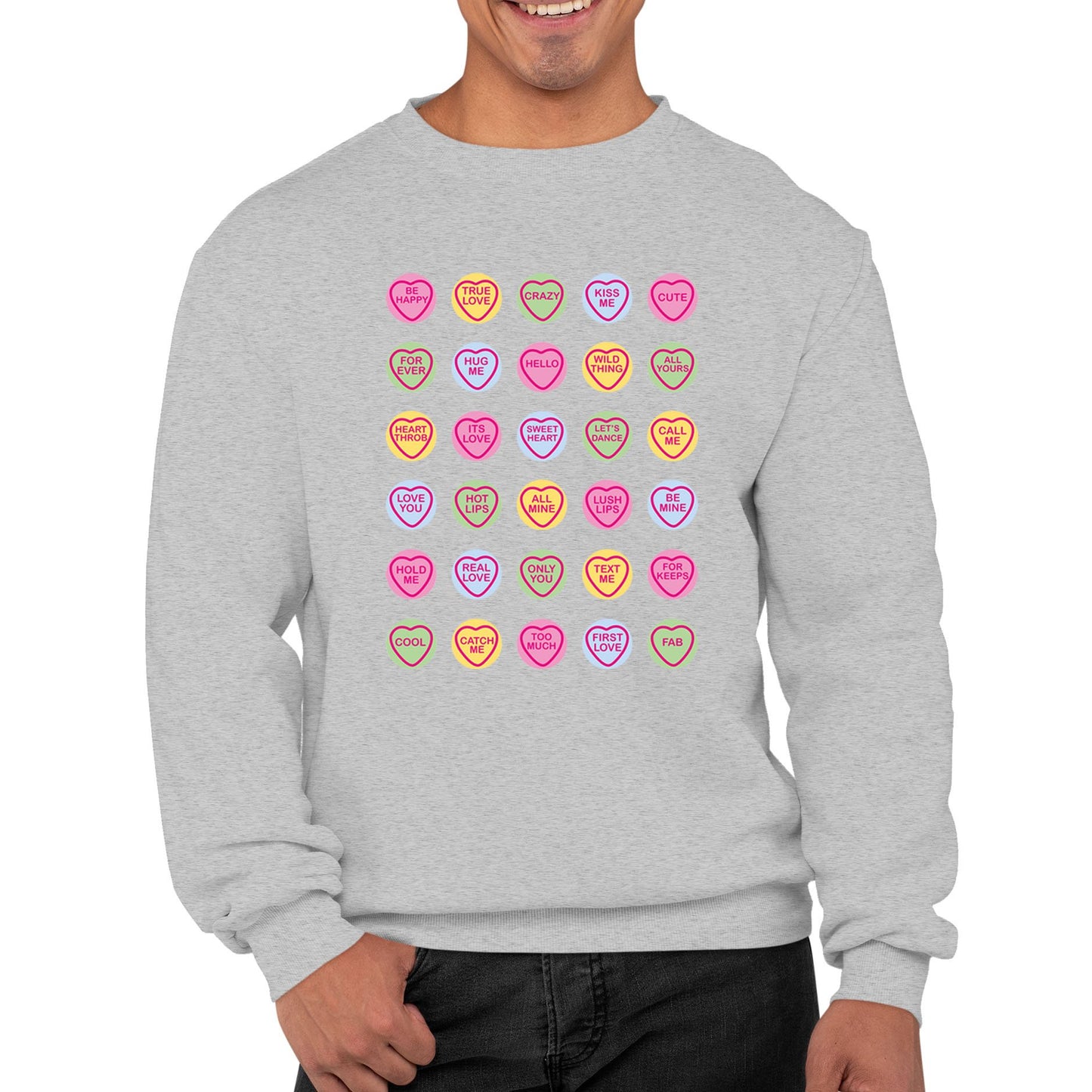 Cute Love Hearts Sweets Mens Sweatshirt