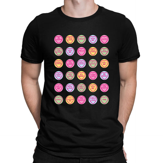 Cute Love Hearts Sweets Mens T-shirt