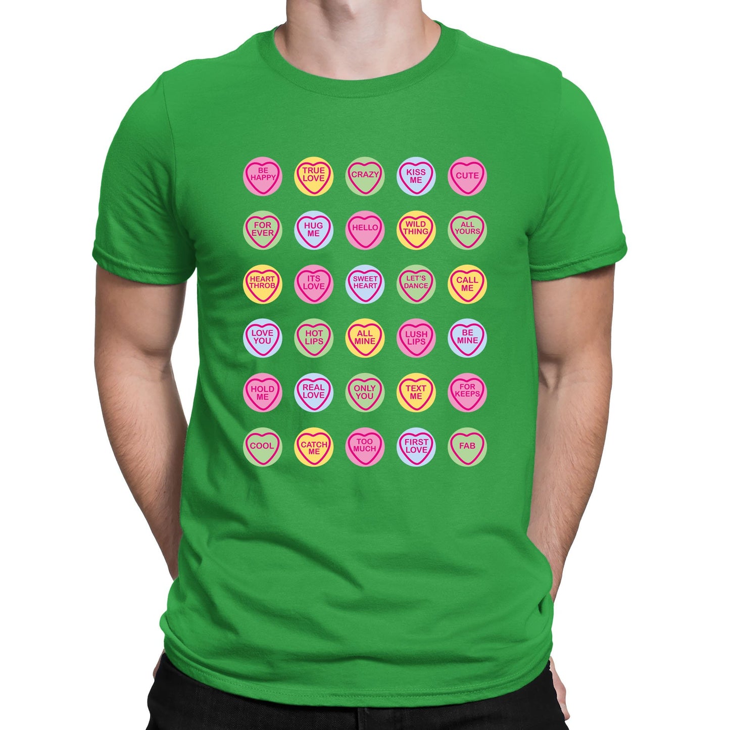 Cute Love Hearts Sweets Mens T-shirt