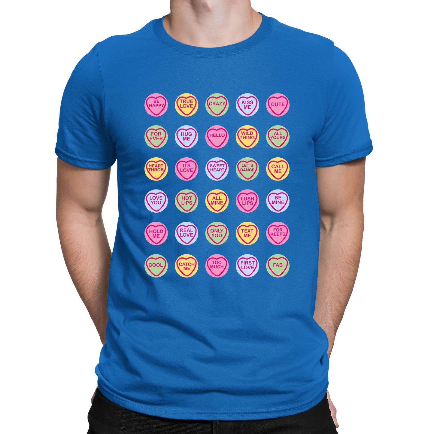 Cute Love Hearts Sweets Mens T-shirt