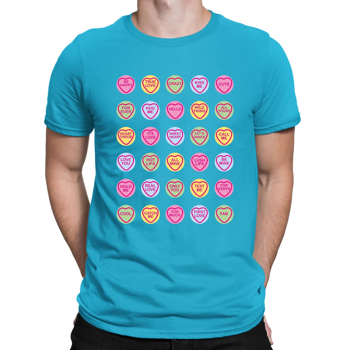 Cute Love Hearts Sweets Mens T-shirt