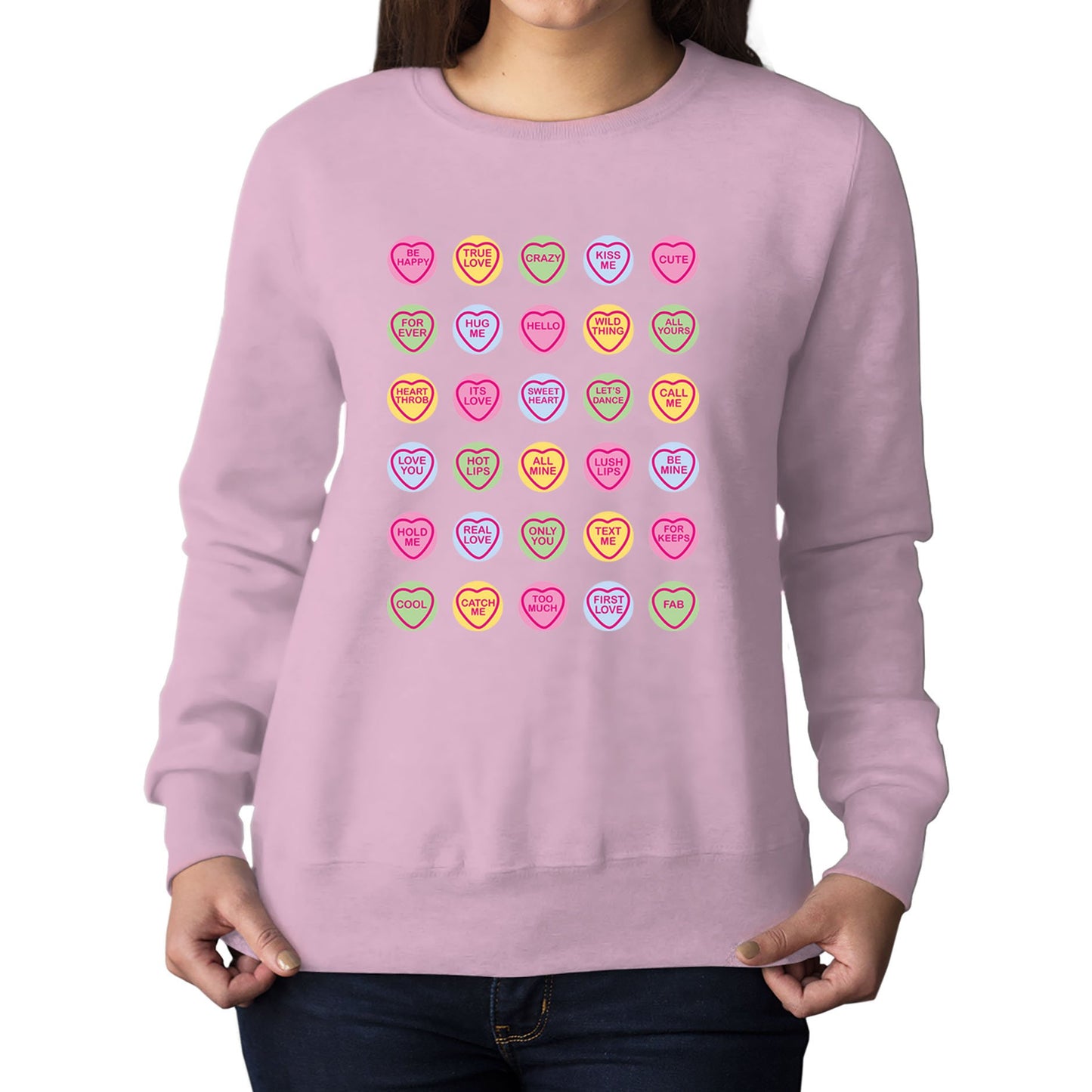 Cute Love Hearts Sweets Womens Sweatshirt