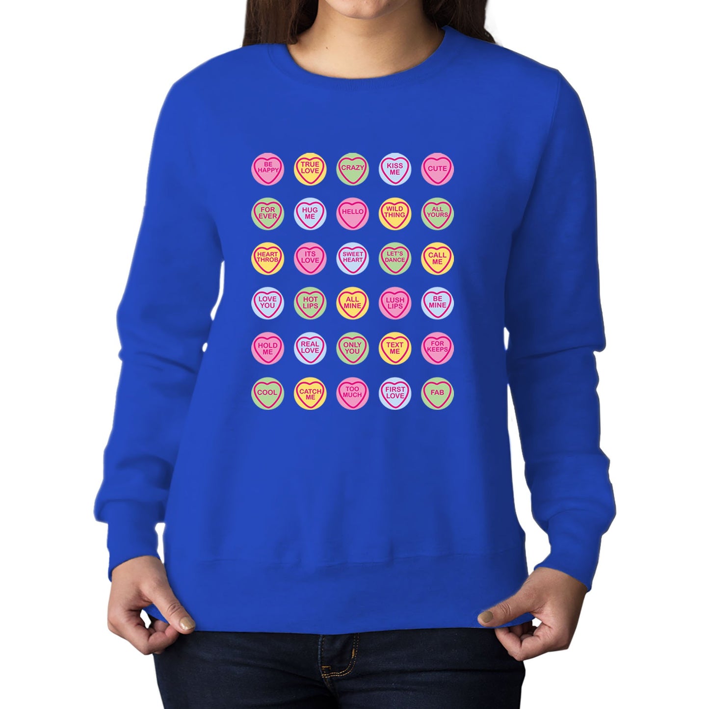 Cute Love Hearts Sweets Womens Sweatshirt