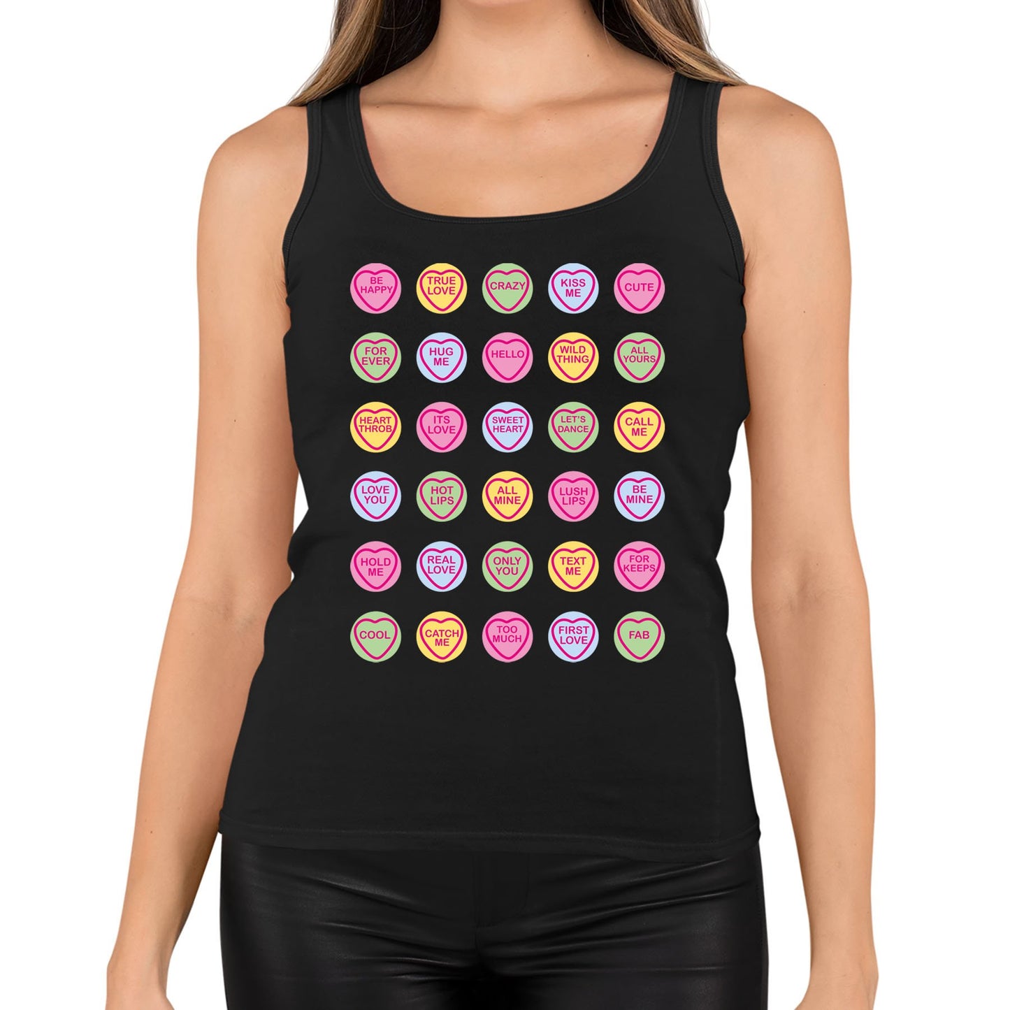 Cute Love Hearts Sweets Womens Vest