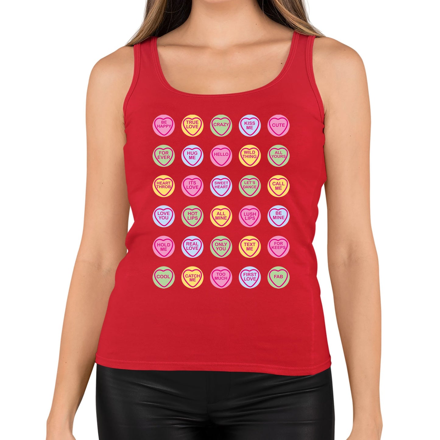 Cute Love Hearts Sweets Womens Vest