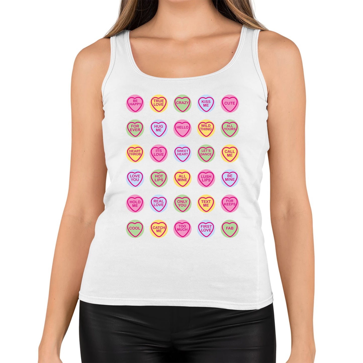 Cute Love Hearts Sweets Womens Vest