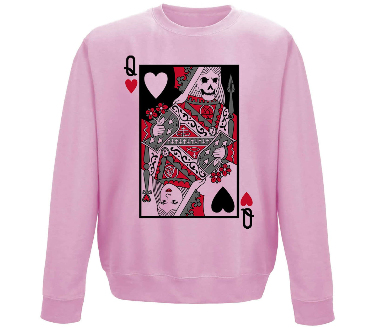 Queen Of Hearts Evil Playing Card Childrens Sweatshirt