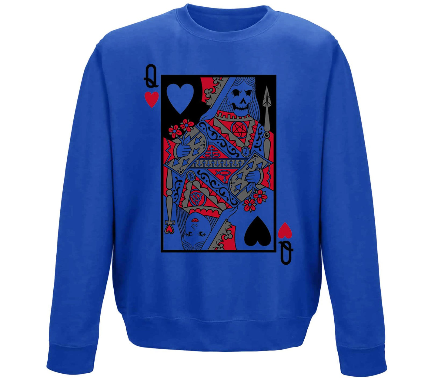 Queen Of Hearts Evil Playing Card Childrens Sweatshirt