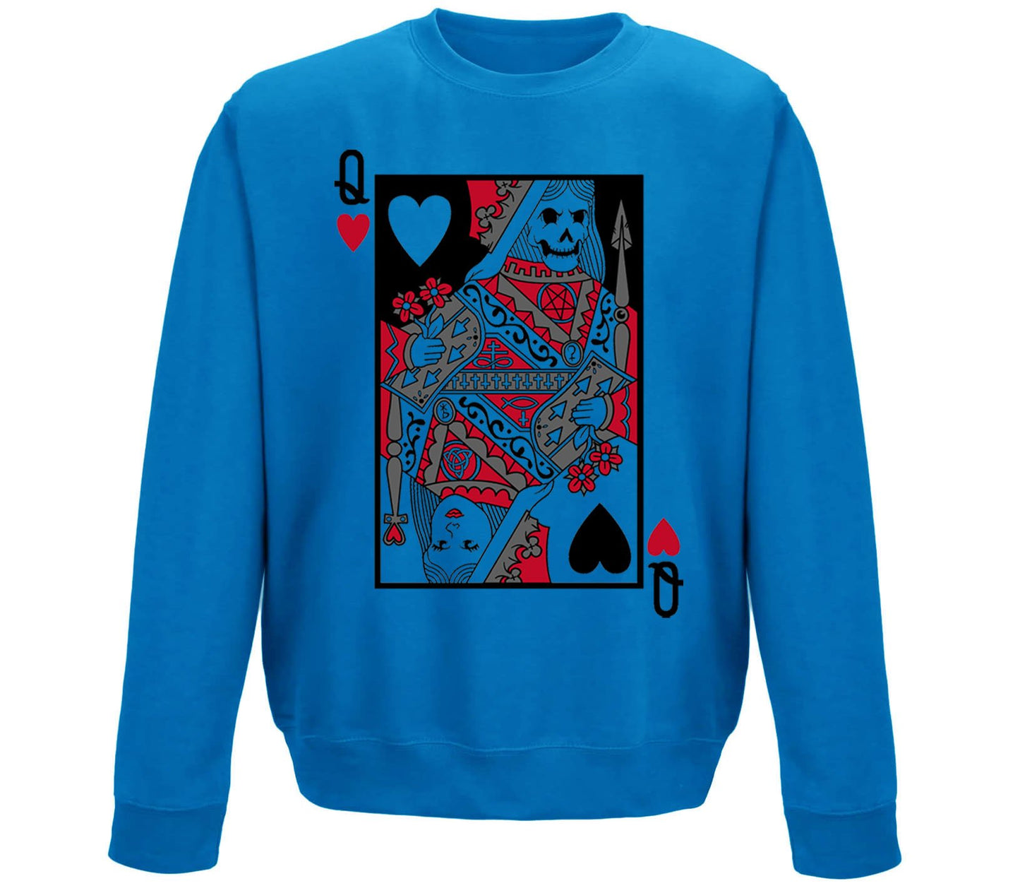 Queen Of Hearts Evil Playing Card Childrens Sweatshirt