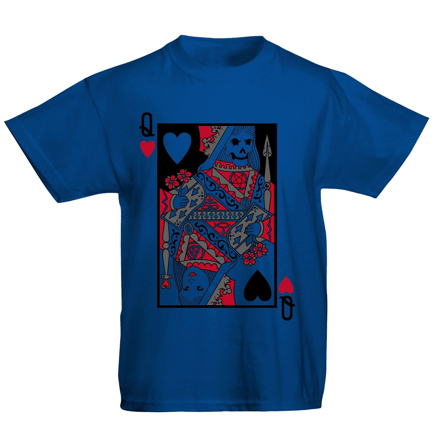 Queen Of Hearts Evil Playing Card Kids T-shirt