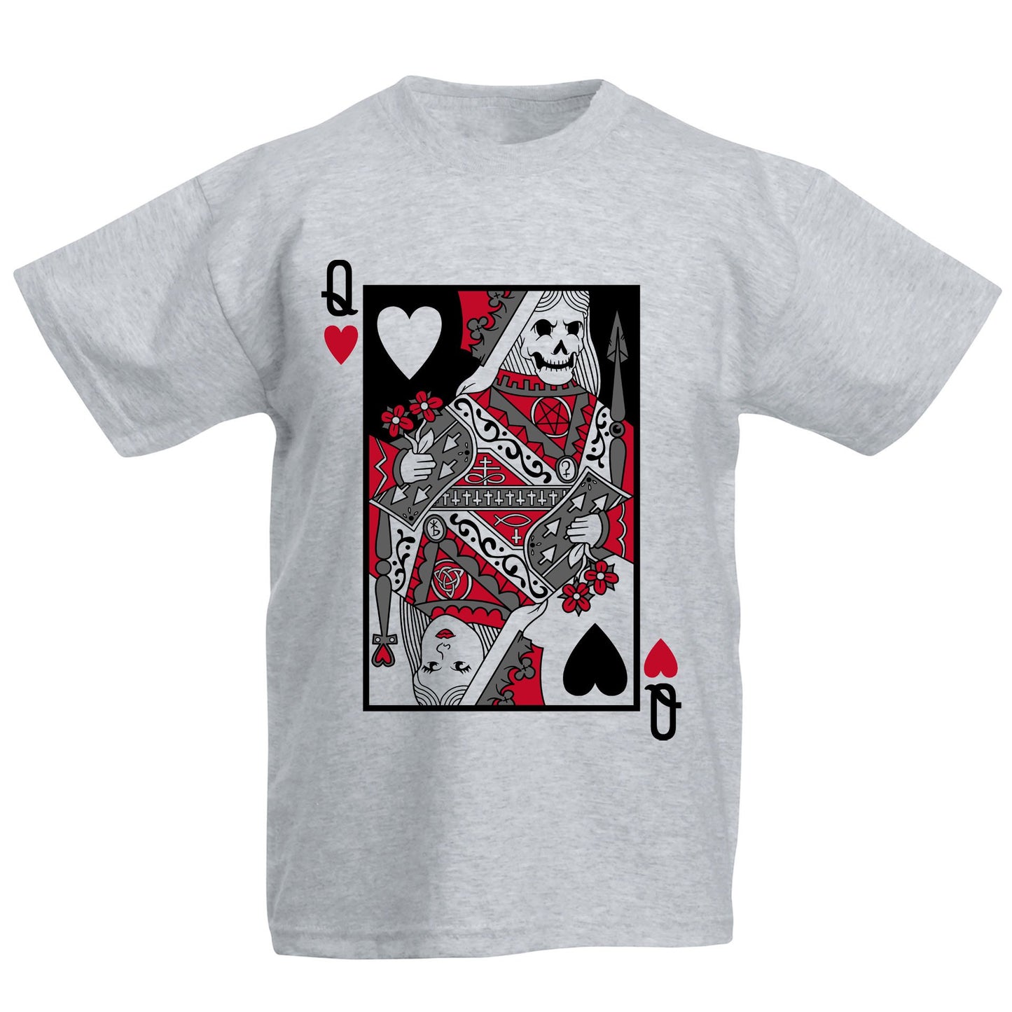 Queen Of Hearts Evil Playing Card Kids T-shirt