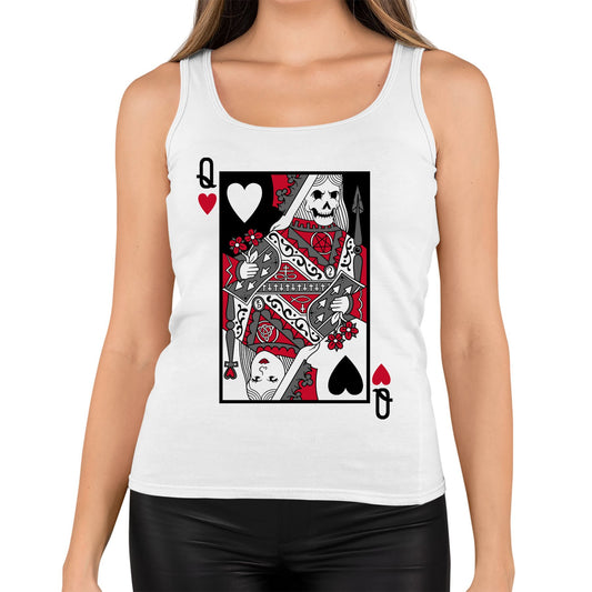 Queen Of Hearts Evil Playing Card Womens Vest