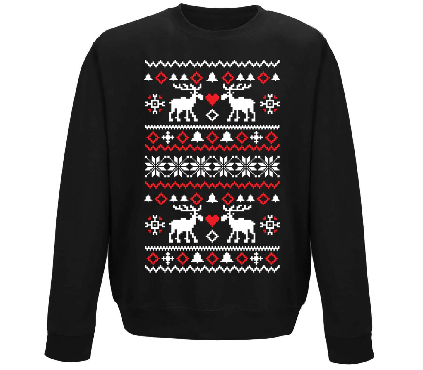 Christmas Jumper Pattern Reindeers Childrens Sweatshirt