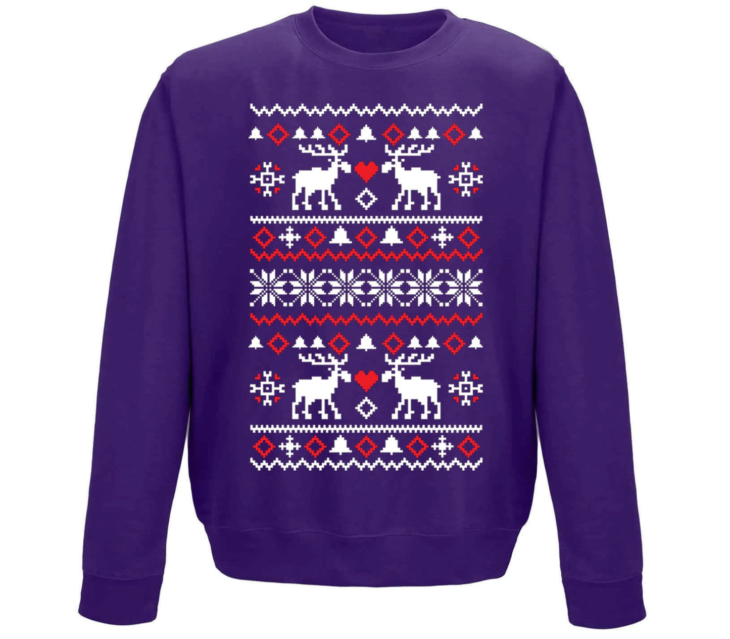 Christmas Jumper Pattern Reindeers Childrens Sweatshirt