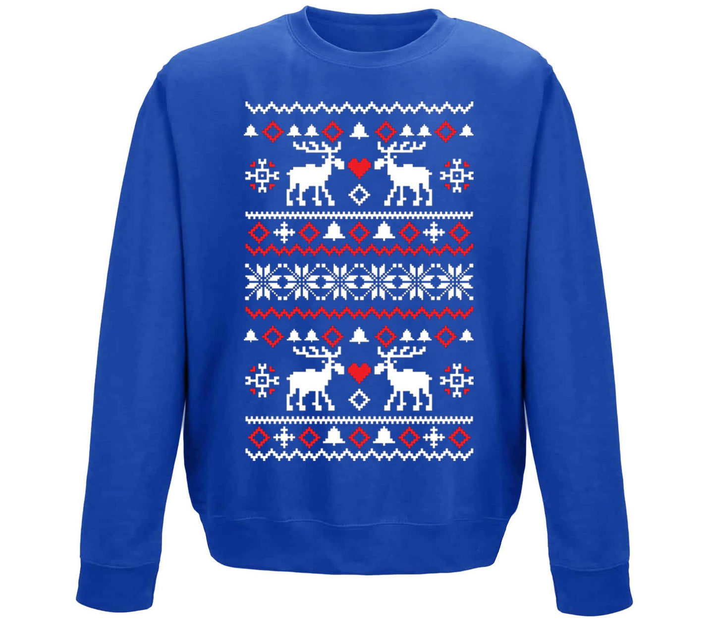 Christmas Jumper Pattern Reindeers Childrens Sweatshirt