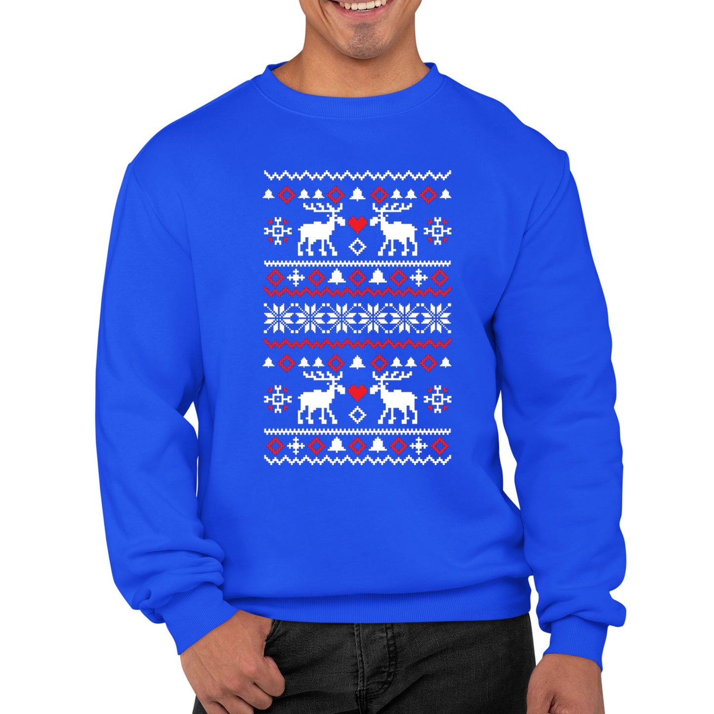 Christmas Jumper Pattern Reindeers Mens Sweatshirt