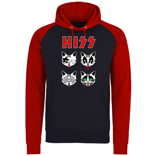 Hiss Cats Kiss Parody Baseball Hoodie