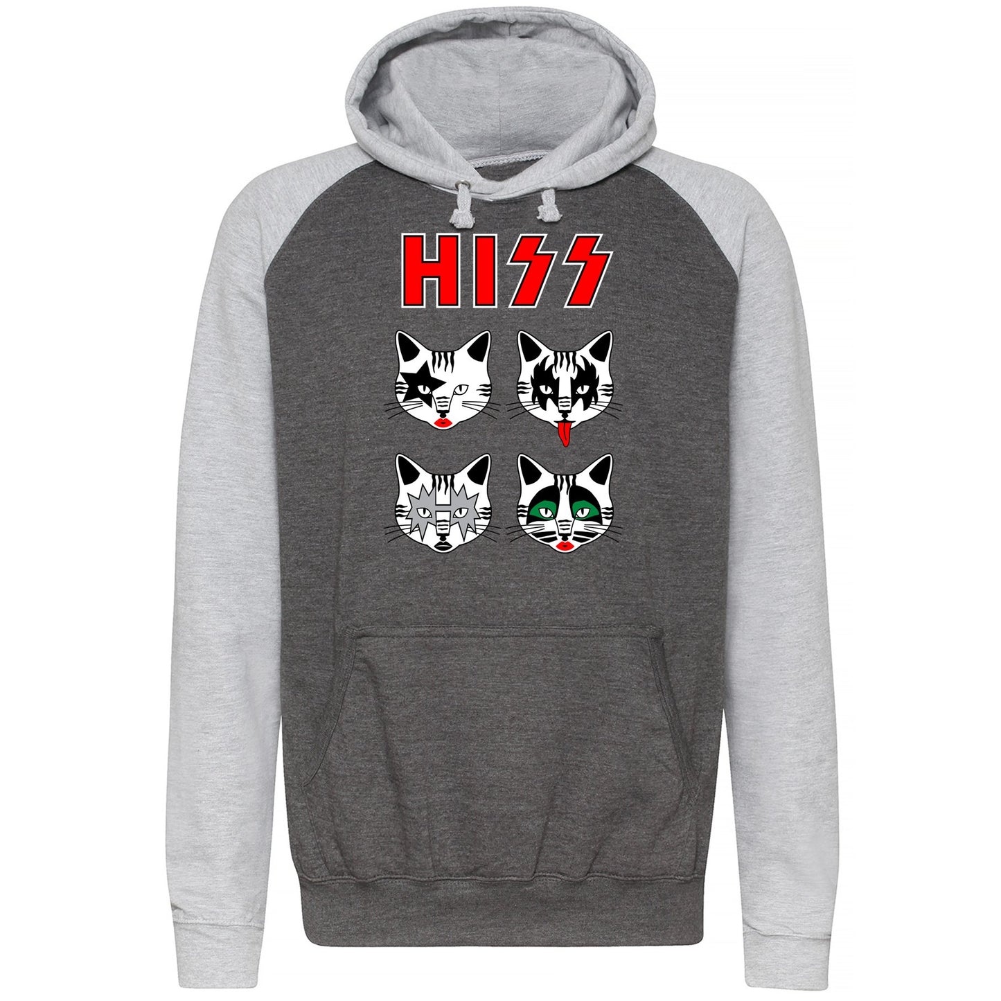 Hiss Cats Kiss Parody Baseball Hoodie