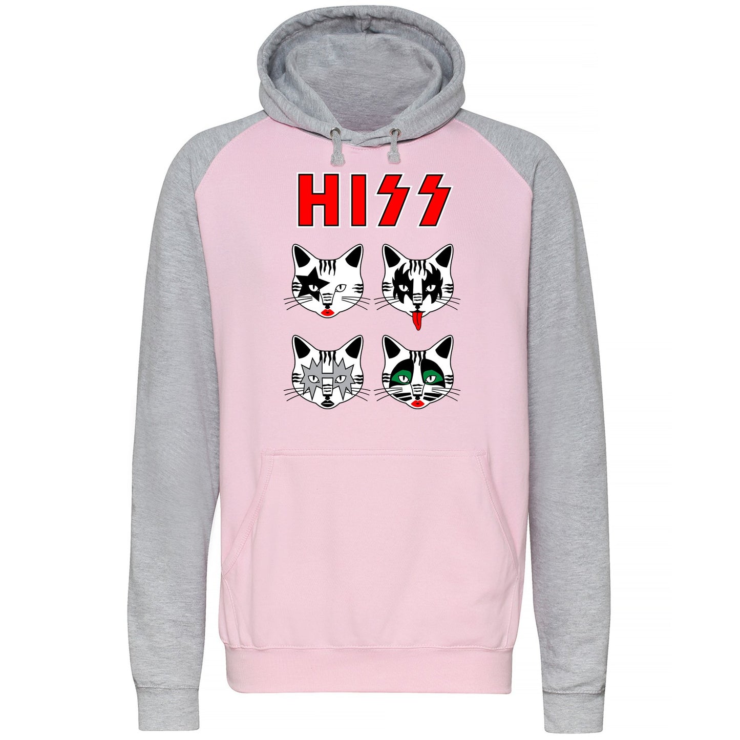 Hiss Cats Kiss Parody Baseball Hoodie