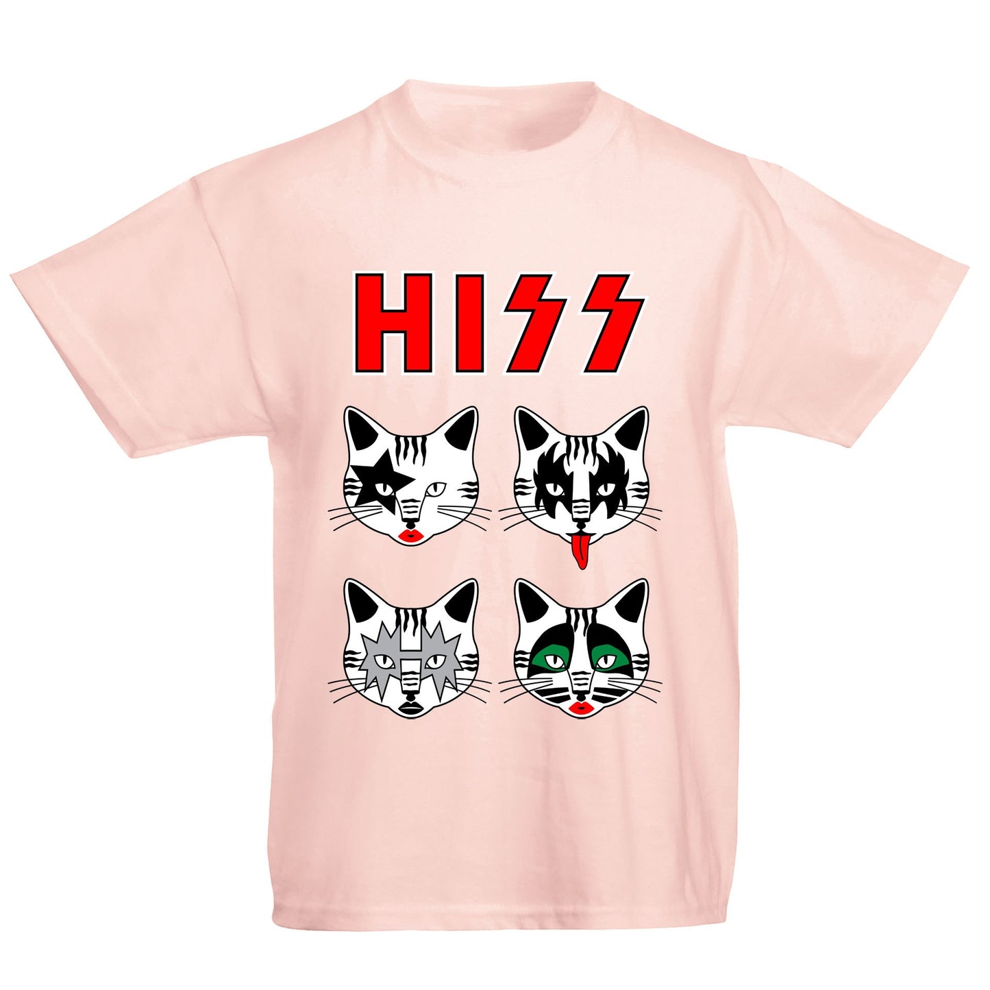 Hiss Cats Kiss Parody Kids T-shirt