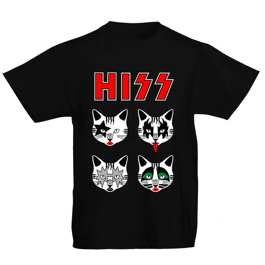 Hiss Cats Kiss Parody Kids T-shirt