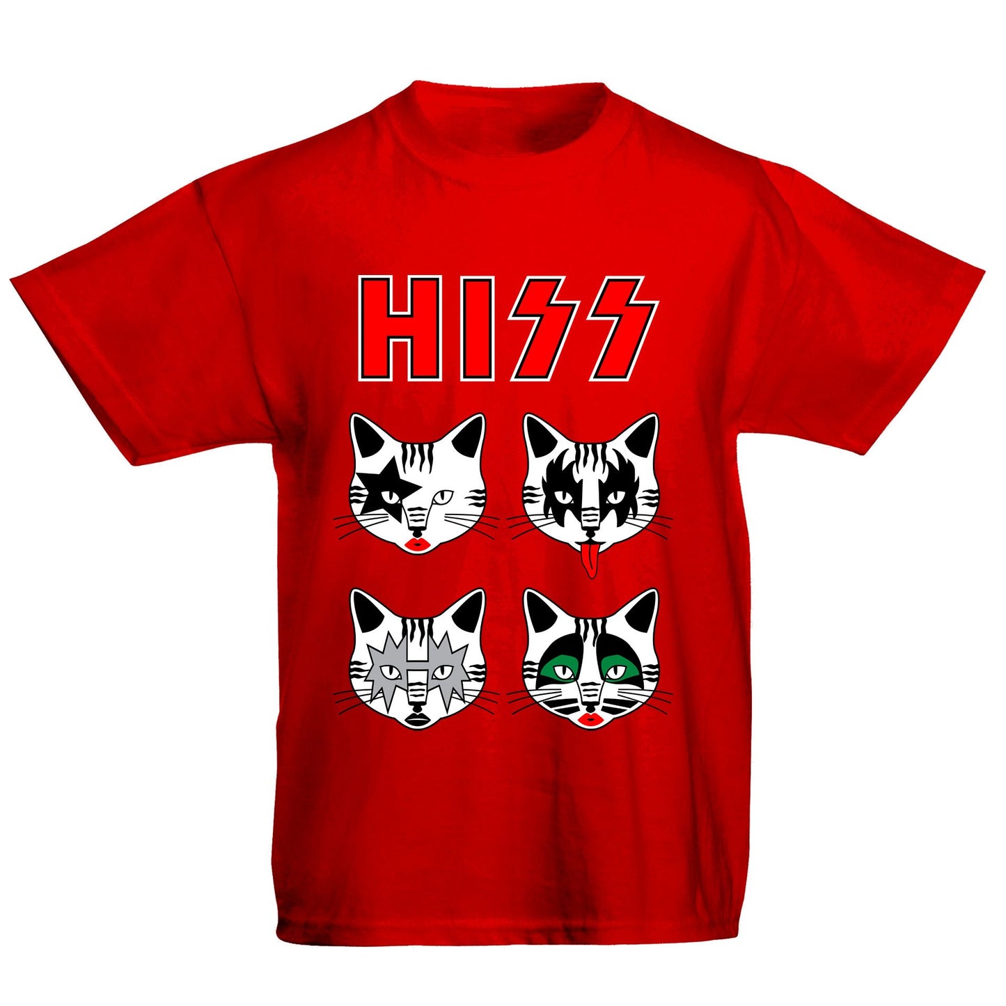 Hiss Cats Kiss Parody Kids T-shirt