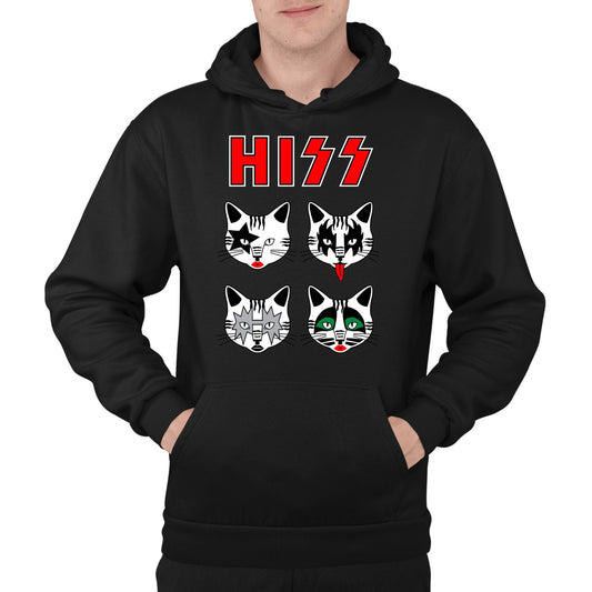 Hiss Cats Kiss Parody Mens Pullover Hoodie