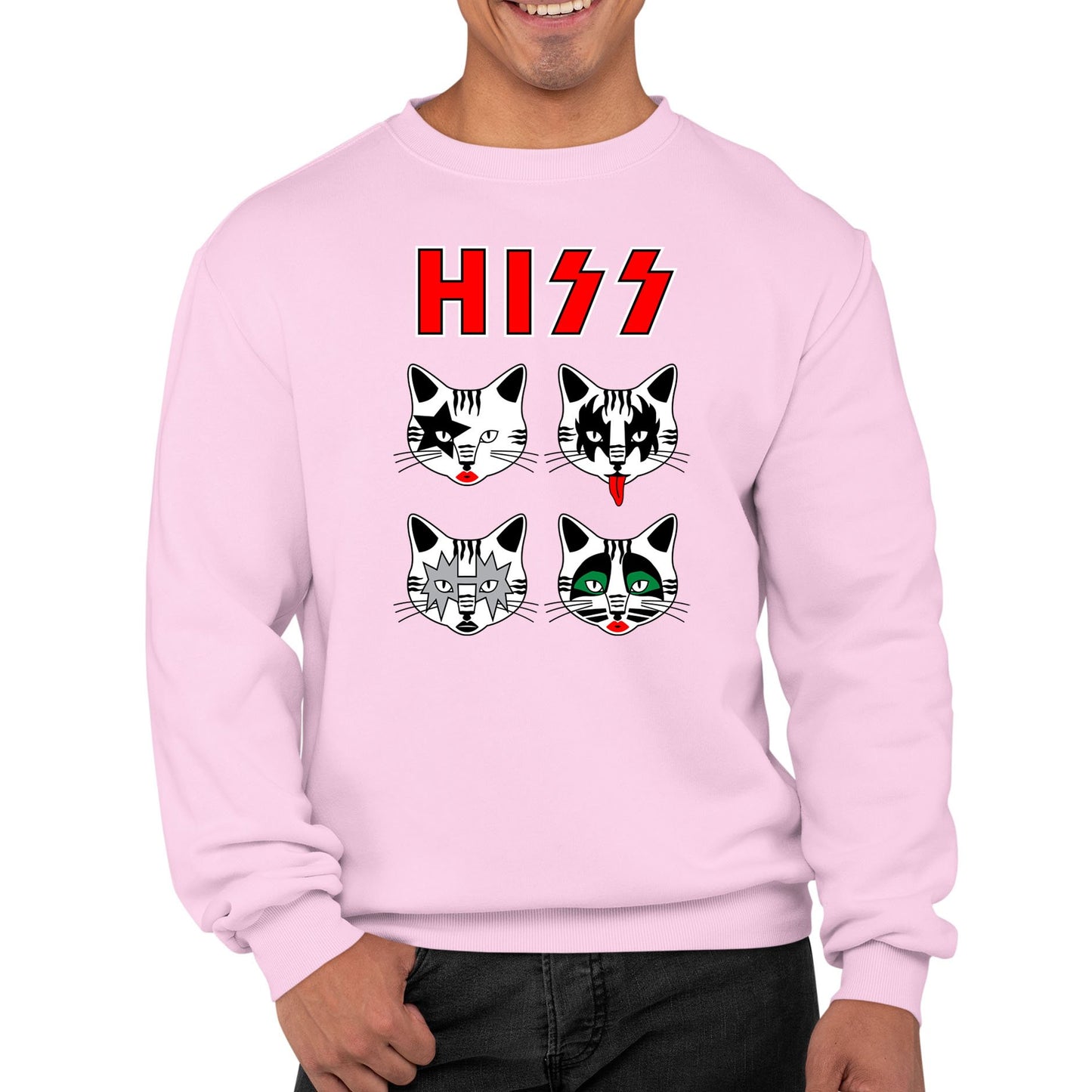 Hiss Cats Kiss Parody Mens Sweatshirt