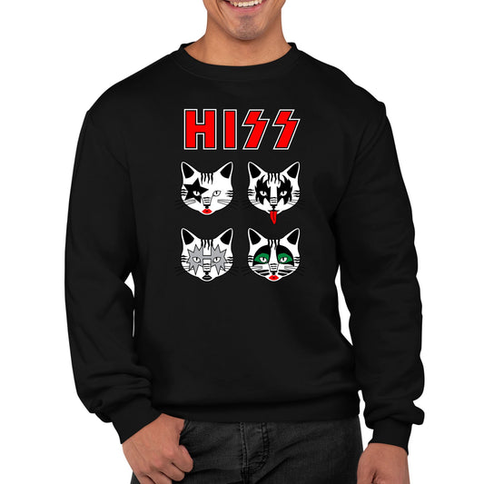 Hiss Cats Kiss Parody Mens Sweatshirt