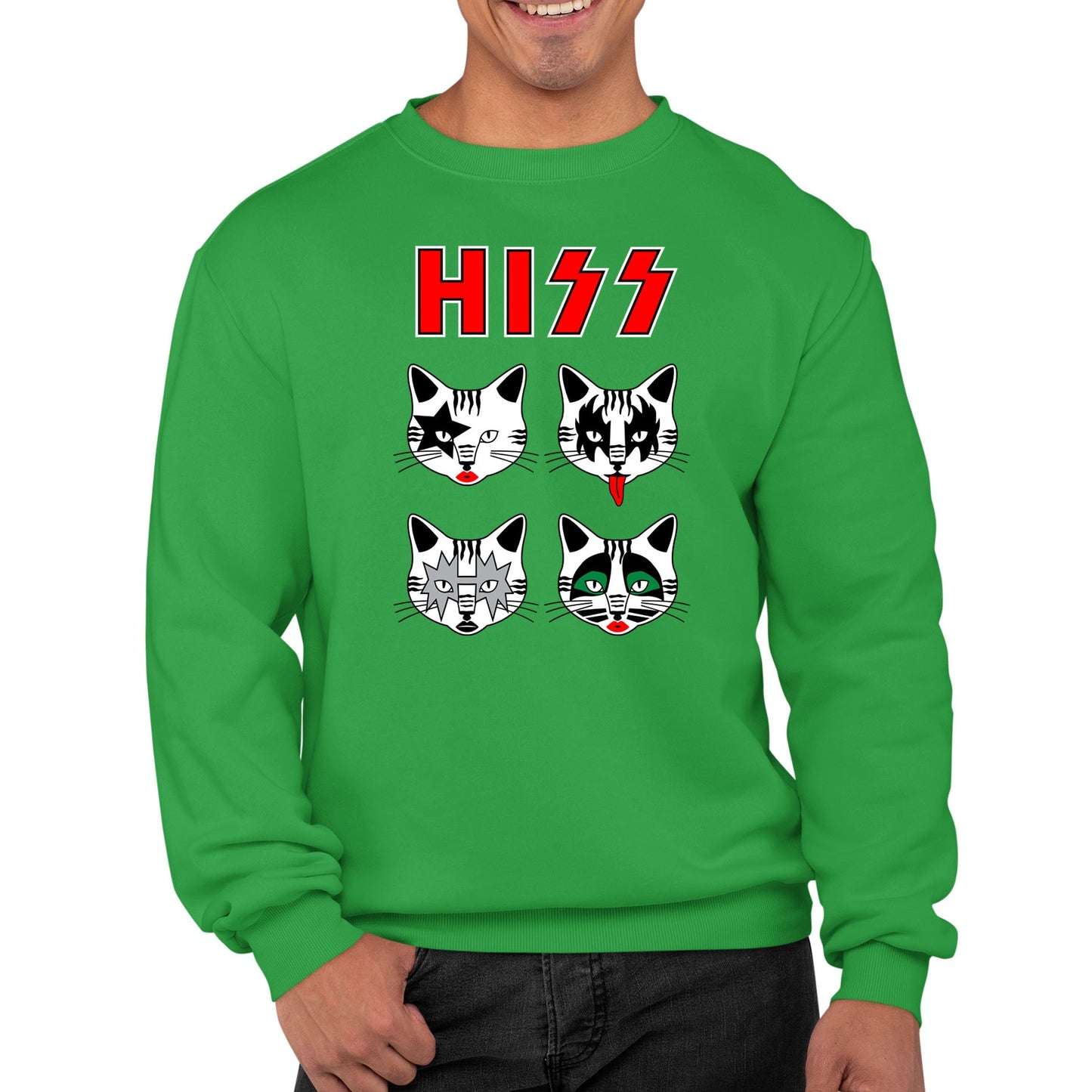 Hiss Cats Kiss Parody Mens Sweatshirt