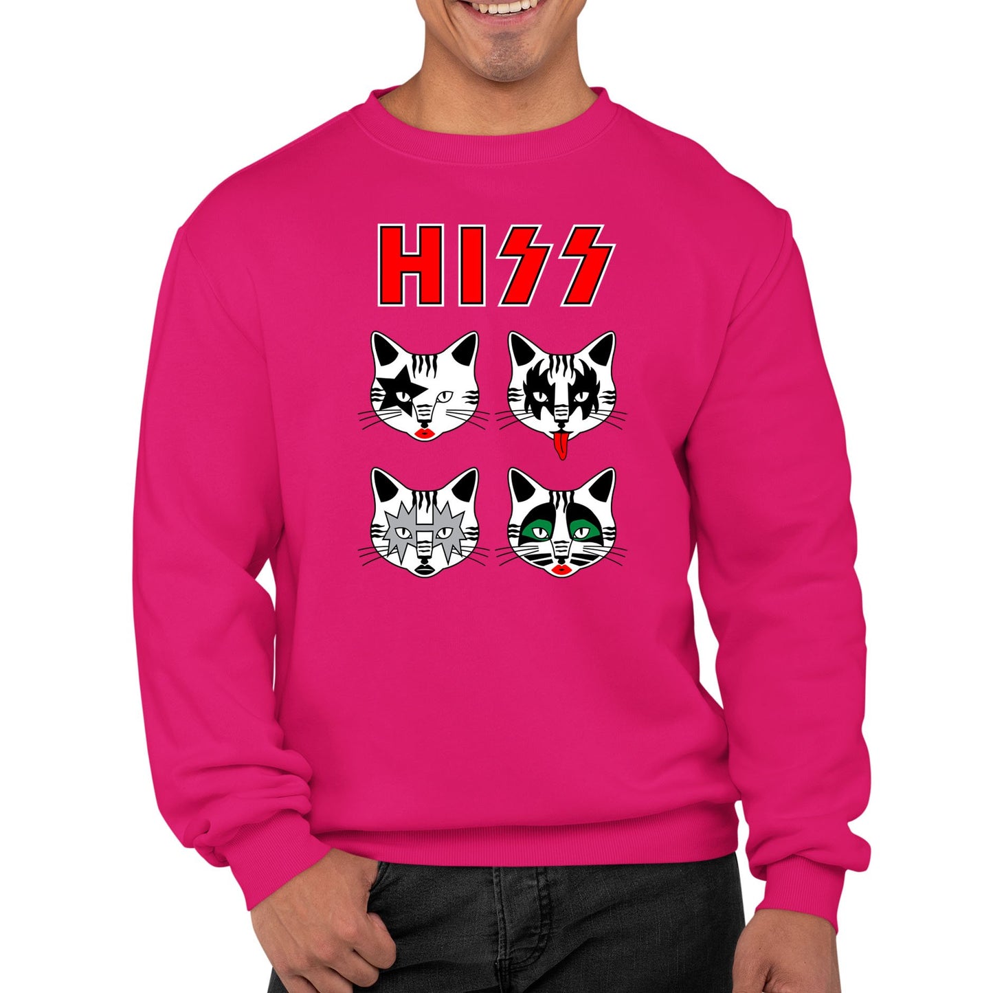 Hiss Cats Kiss Parody Mens Sweatshirt