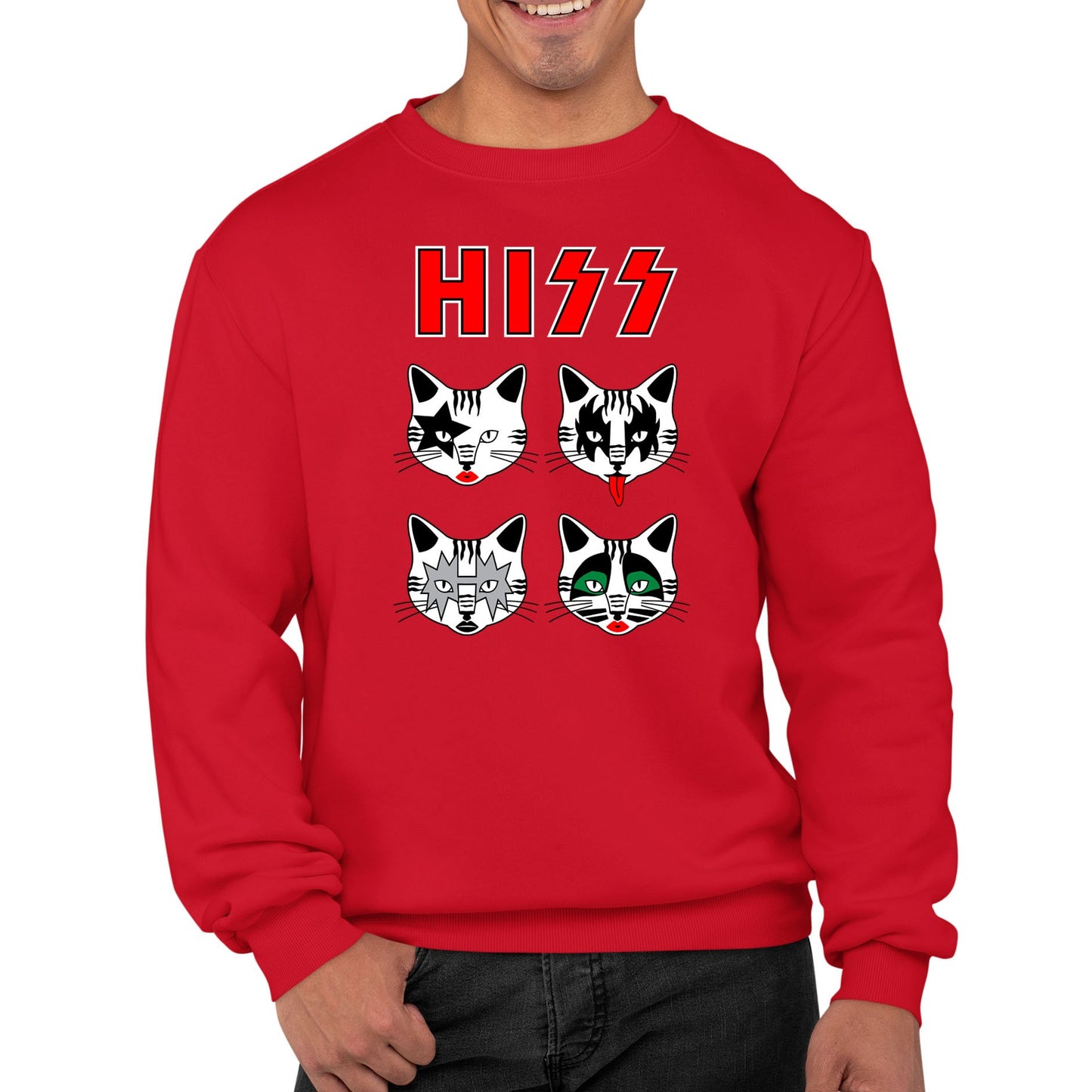 Hiss Cats Kiss Parody Mens Sweatshirt