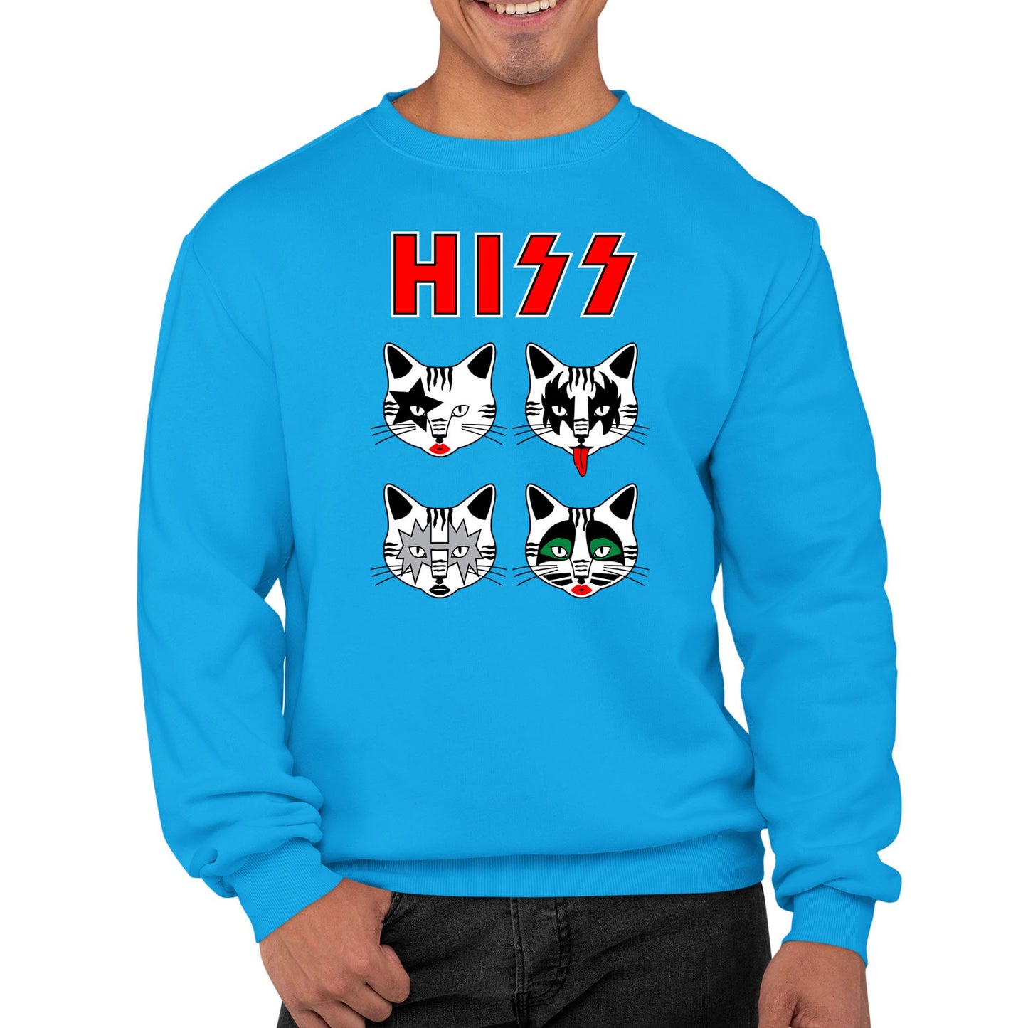 Hiss Cats Kiss Parody Mens Sweatshirt