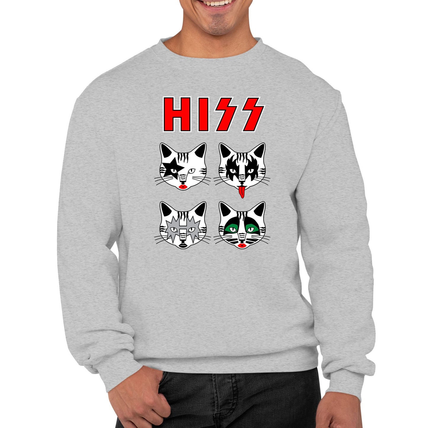 Hiss Cats Kiss Parody Mens Sweatshirt