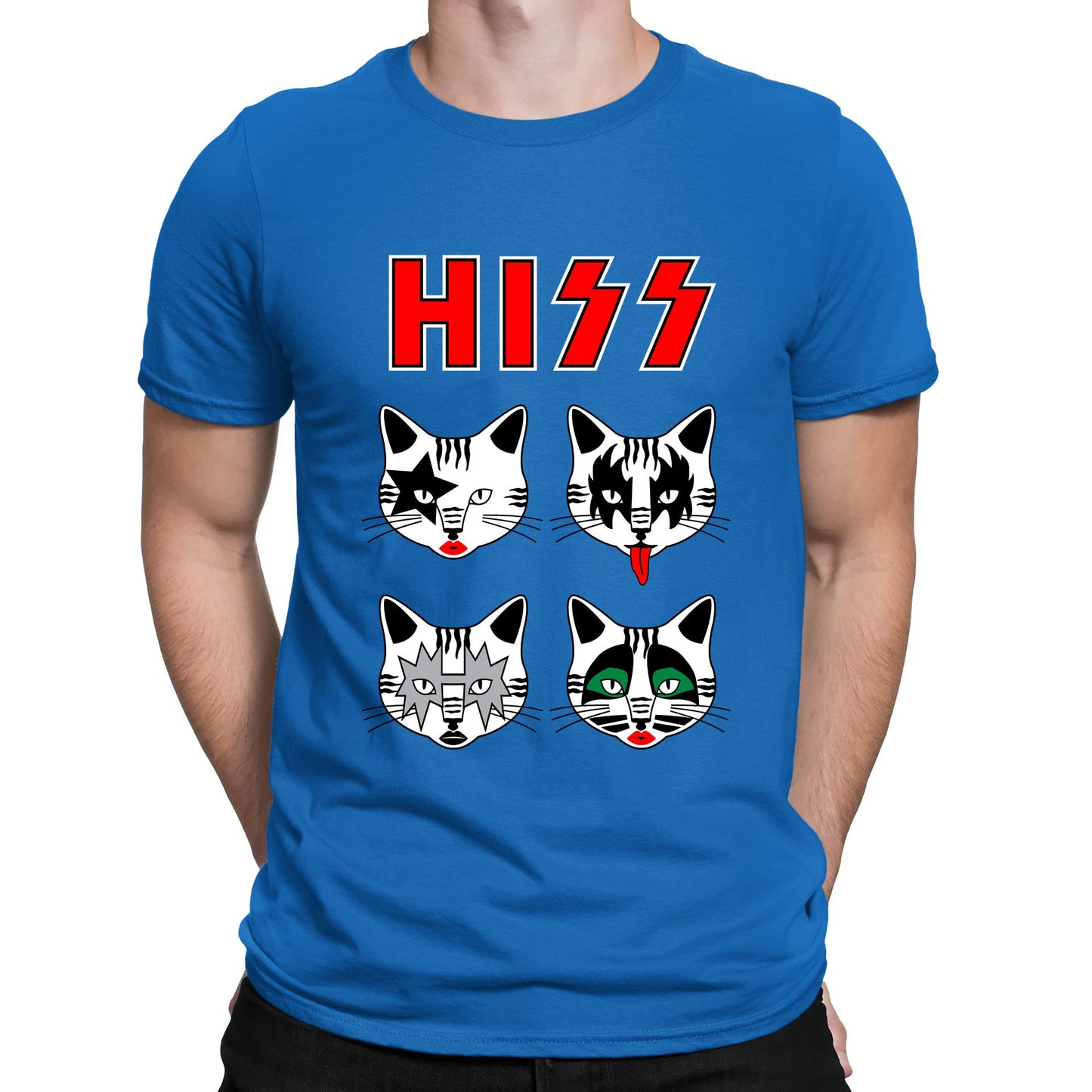 Hiss Cats Kiss Parody Mens T-shirt