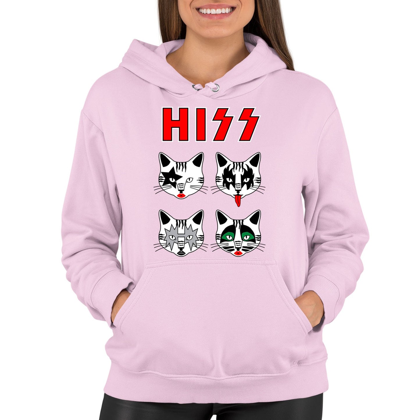 Hiss Cats Kiss Parody Womens Pullover Hoodie