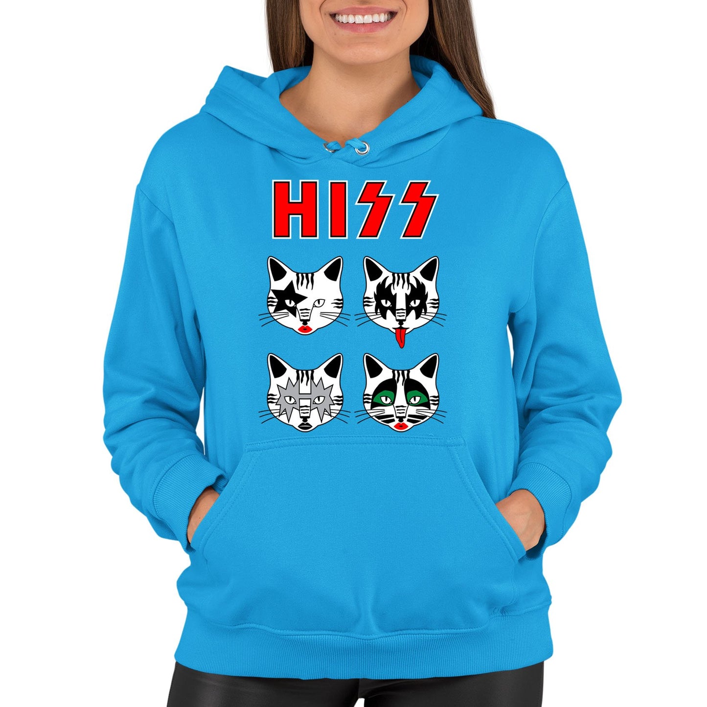 Hiss Cats Kiss Parody Womens Pullover Hoodie