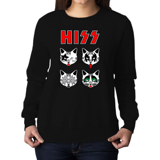 Hiss Cats Kiss Parody Womens Sweatshirt