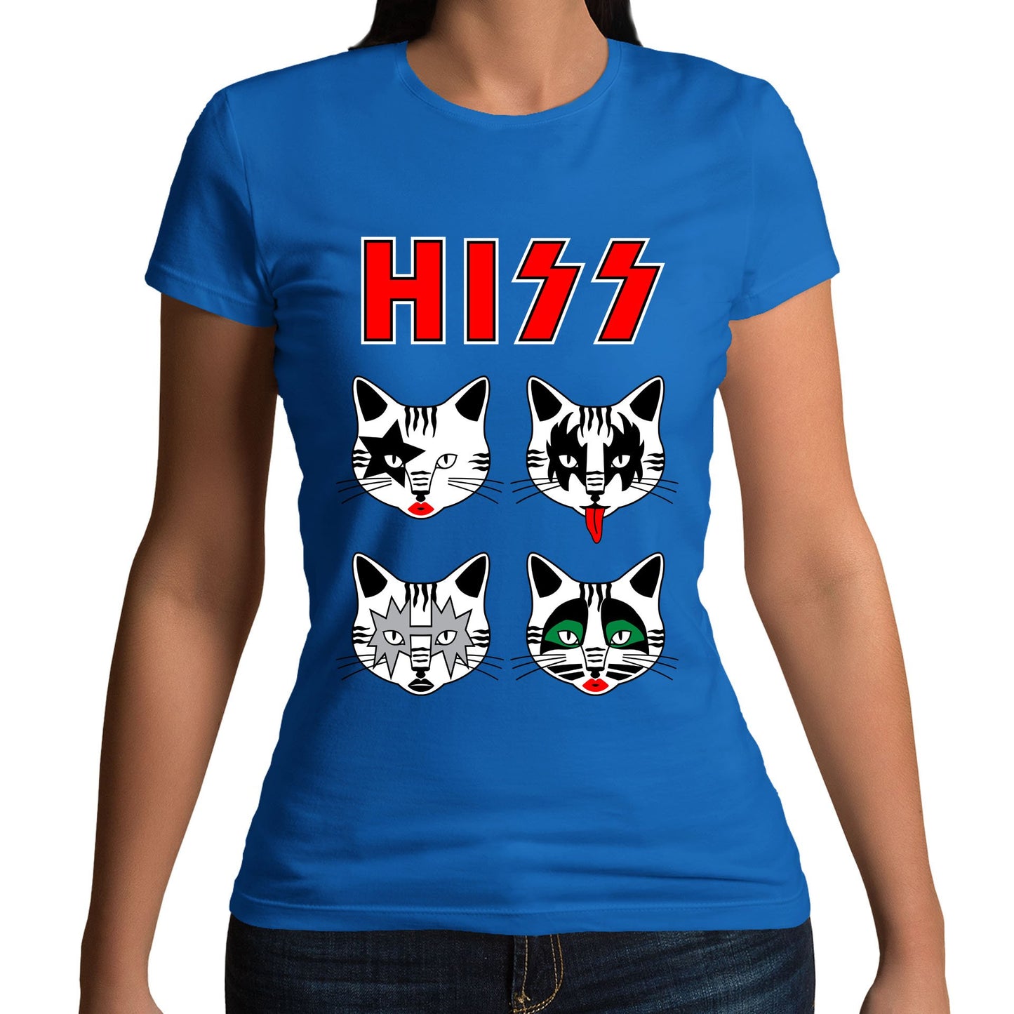 Hiss Cats Kiss Parody Womens T-shirt