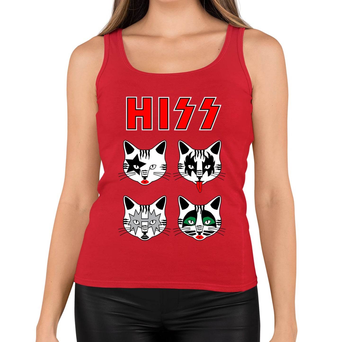 Hiss Cats Kiss Parody Womens Vest